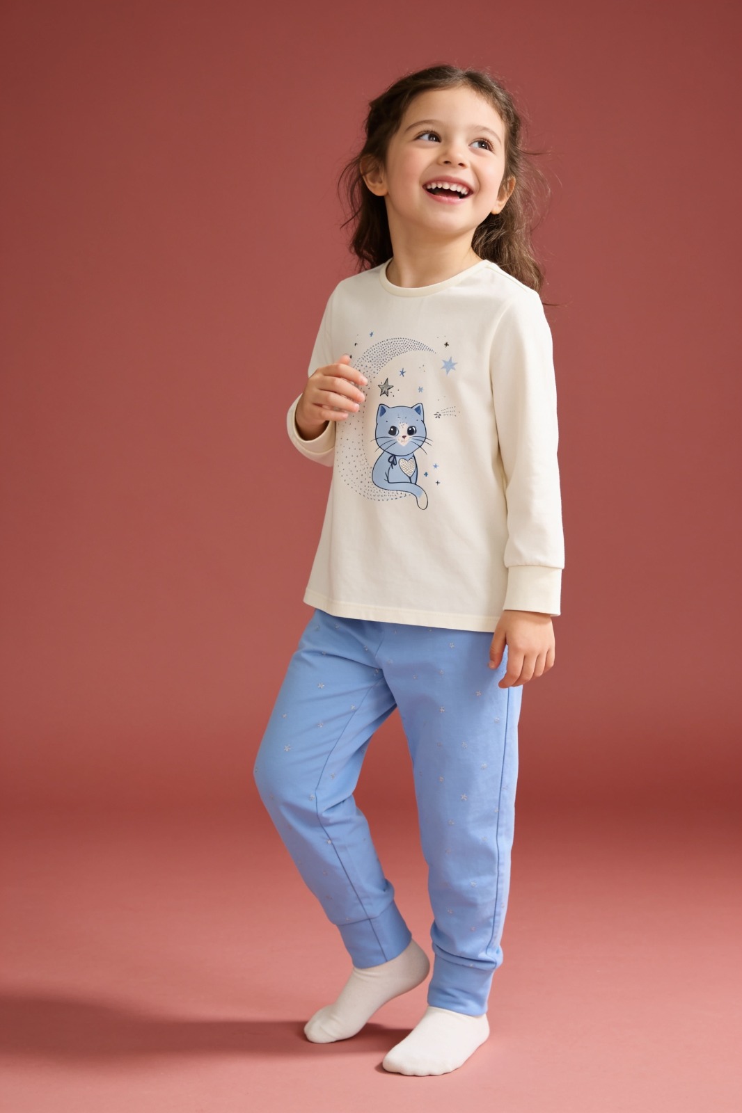 Cat and Shooting Star - Pajama 2 Piece