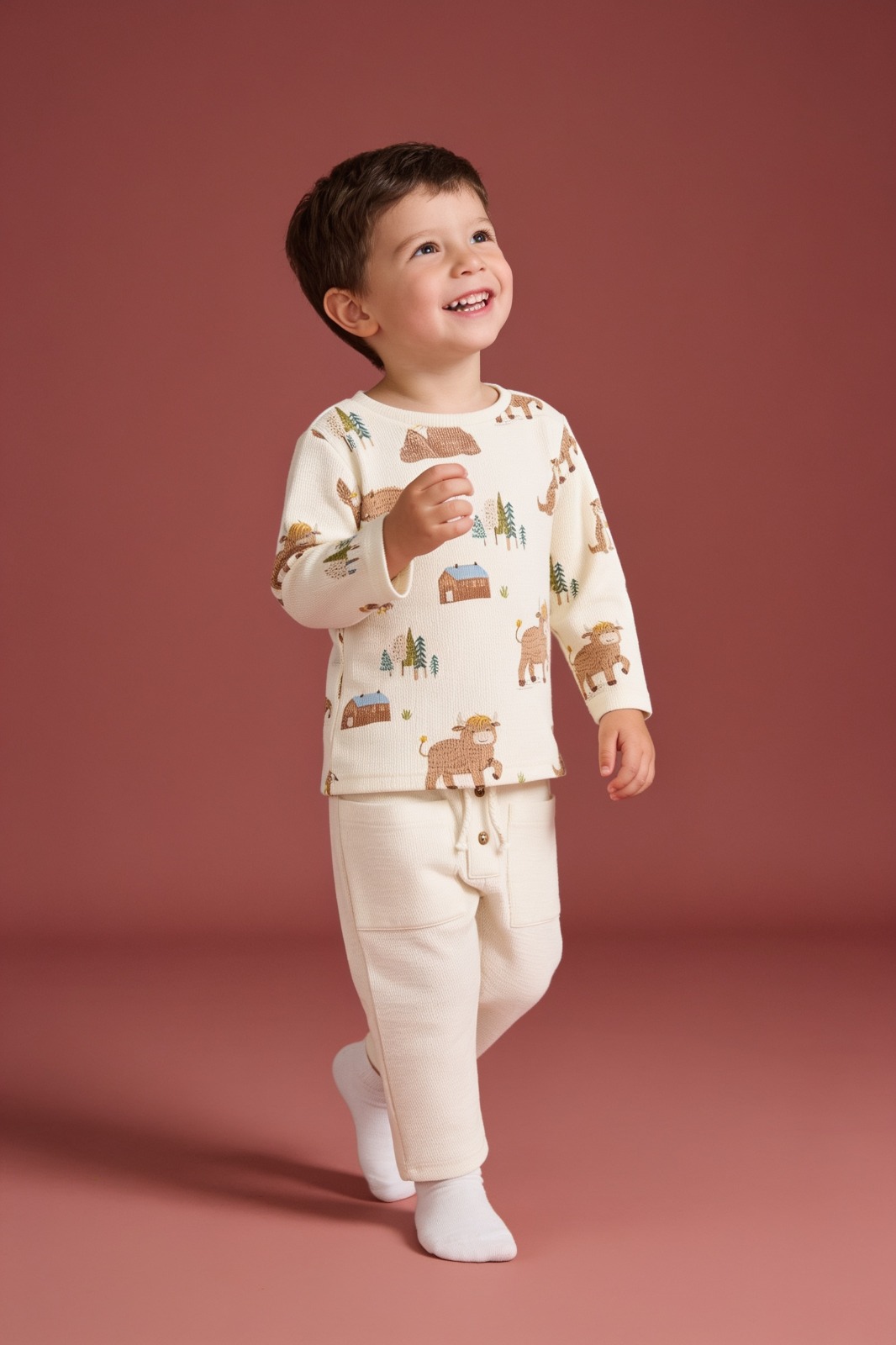 Cow and Forest Allover - Baby Outfit 2 Piece